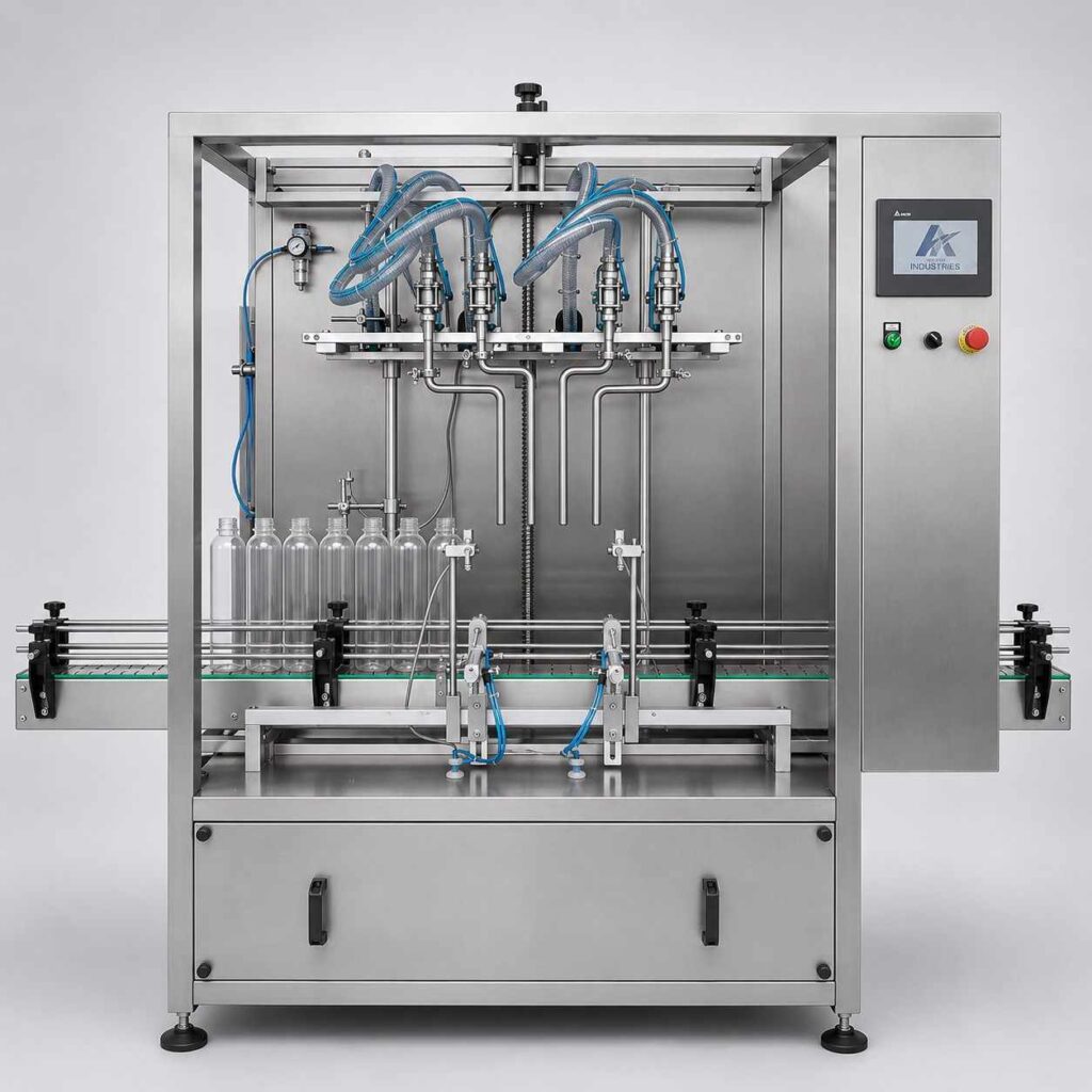 Four Head Servo Based Liquid Filling Machine